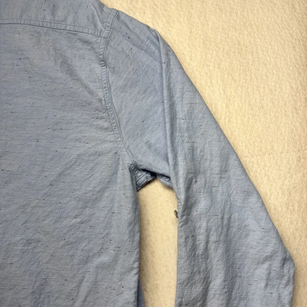 Levi's Blue Ripstop Cotton Button Up Shirt Size 2XL XXL Mens Long Sleeves
